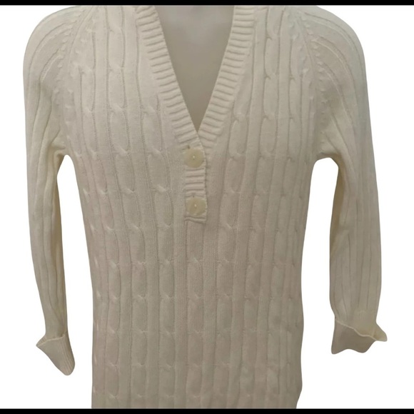Gap Women’s M Medium Cream Off-White Hoodie Cable Sweater - Picture 1 of 5